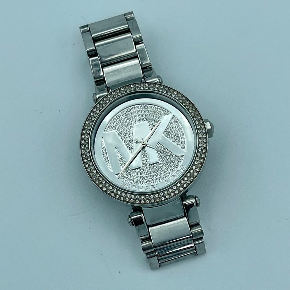 Used Michael Kors Ladies Silver Parker Watch MK5925